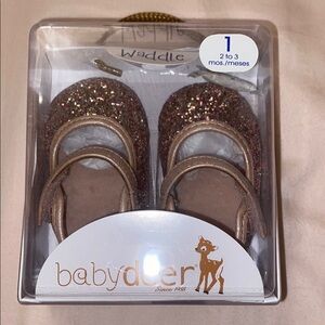 Baby Deer Glittery Brown Baby Shoes